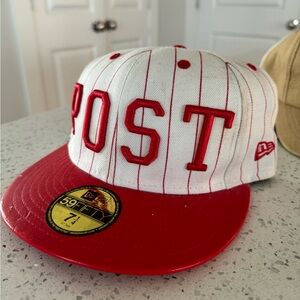 2010 The hundreds x New Era 59FIFTY “POST” Red Pinstripes Fitted Cap 7 1/4